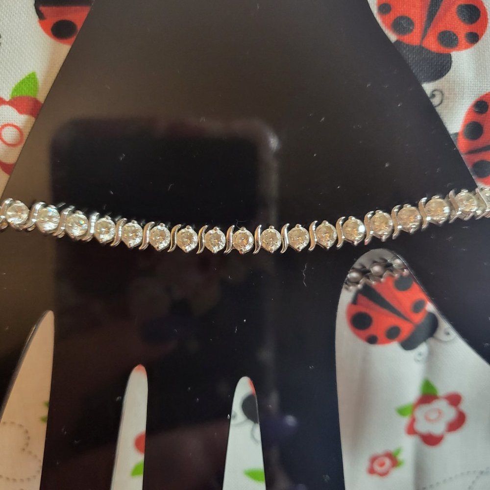 Sterling Silver CZ Tennis Bracelet - Picture 2 of 8